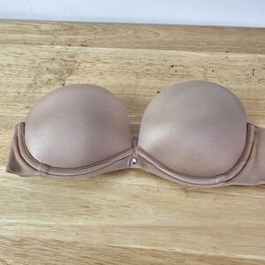 Victoria's Secret Very Sexy Satin Strapless Bra 32B Nude Beige Minimalist UW